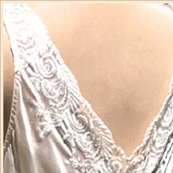 Rare Silk Slip Dress Pink Lace Maxi Vintage Bias Cut UK Made Designer Medium - Picture 6 of 11